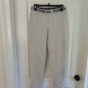 Bebe Gray Joggers with Logo